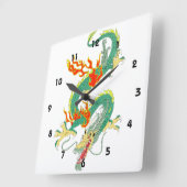 Horloge murale acrylique du dragon chinois (Angle)