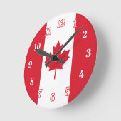 Horloge murale acrylique du drapeau canadien (Angle)