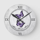 Horloge murale acrylique du papillon pourpre (Recto)