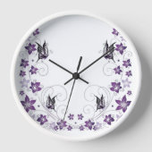 Horloge murale acrylique du papillon pourpre (Recto)