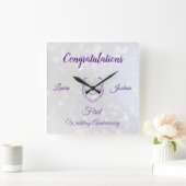 Horloge murale acrylique du premier anniversaire d (Maison)