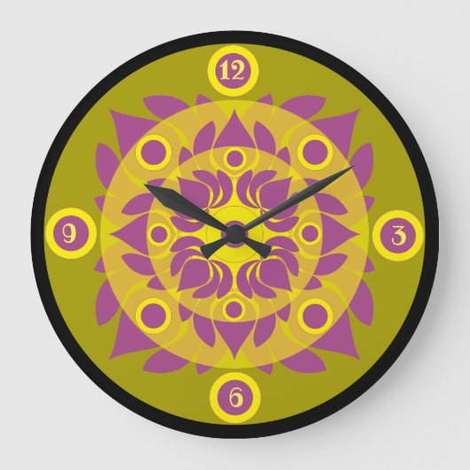 Horloge murale Acrylique Lotus (Recto)