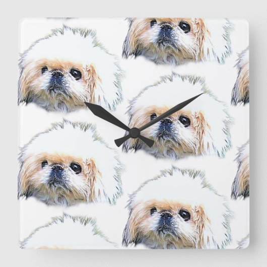 Horloge murale acrylique, Marcus le Pekingese (Recto)