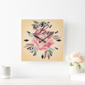 Horloge murale acrylique Mosaïque romantique textu (Maison)