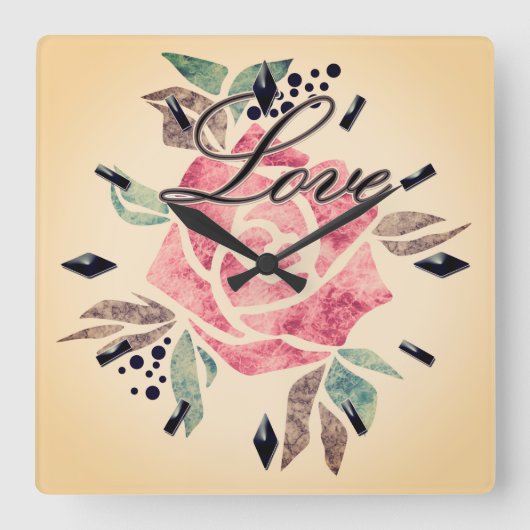 Horloge murale acrylique Mosaïque romantique textu (Recto)