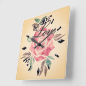 Horloge murale acrylique Mosaïque romantique textu (Angle)