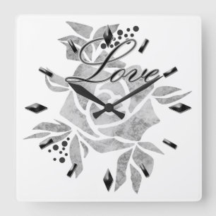 Horloge murale acrylique Mosaïque romantique textu