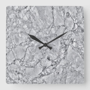 Horloge murale acrylique Motif en pierre de marbre