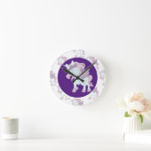 Horloge murale acrylique Pastel violet et blanc Un (Maison)