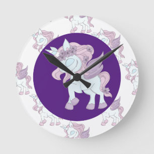 Horloge murale acrylique Pastel violet et blanc Un