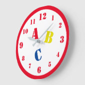 Horloge murale acrylique pour garderie ABC (Angle)