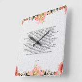 Horloge murale acrylique Psaume 91 (Angle)