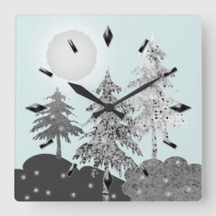 Horloge murale acrylique, Rétro, montres de Noël