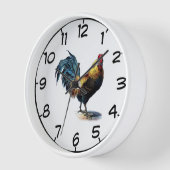 Horloge murale acrylique ronde coq (Angle)