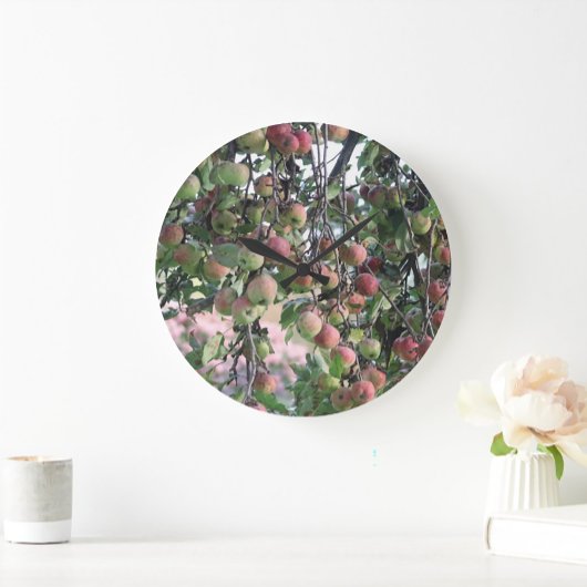 Horloge murale acrylique ronde des arbres Apple-IM