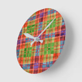 Horloge murale acrylique ronde MAC RAE TARTAN (Angle)
