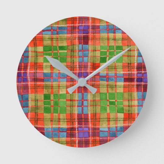 Horloge murale acrylique ronde MAC RAE TARTAN (Recto)