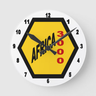Horloge murale acrylique, Ronde Medium AFRICA 3000