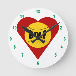 Horloge murale acrylique,Ronde Medium AMOUR GOLF