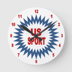 Horloge murale acrylique, Ronde Medium US SPORT
