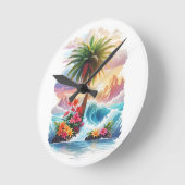 Horloge murale acrylique ronde moderne (Angle)