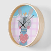 Horloge murale acrylique ronde Queen Bunny (Angle)