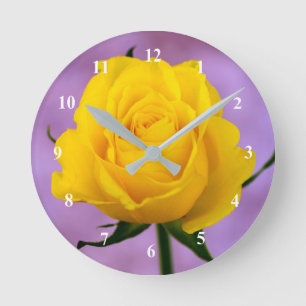 Horloge murale acrylique rose jaune