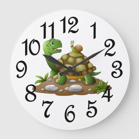 Horloge murale acrylique Tortue pour enfants (Recto)
