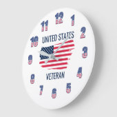 Horloge murale acrylique vétéran des États-Unis (Angle)
