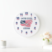 Horloge murale acrylique vétéran des États-Unis (Maison)