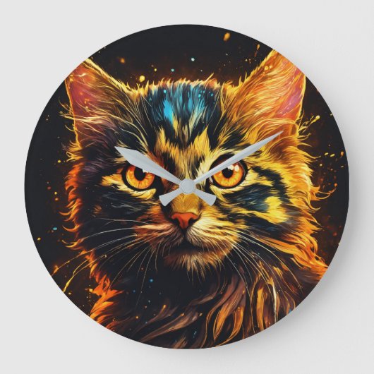 Horloge murale adorable pour chaton pour les fans (Recto)