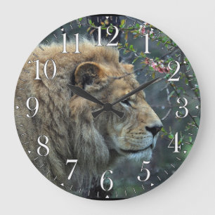 Horloge murale africaine masculine de Lion-Amant