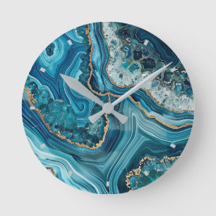 Horloge murale Agate sarcelle