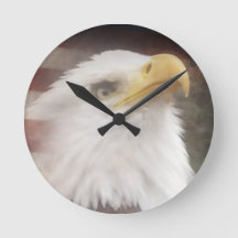 Horloge murale aigle patriotique – Décor américain