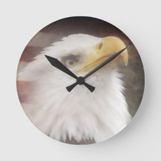 Horloge murale aigle patriotique – Décor américain