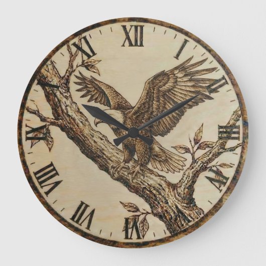 Horloge murale aigle - Symbole de force (Recto)