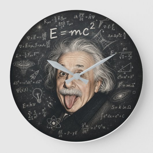 Horloge murale Albert Einstein | Chaos de physique (Recto)