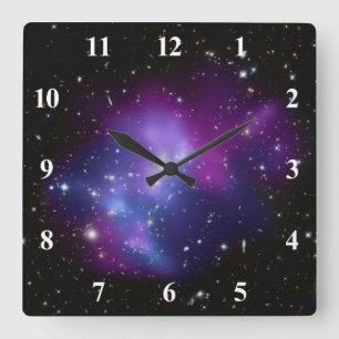 Horloge murale amas de galaxies violettes