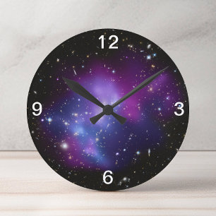 Horloge murale amas de galaxies violettes
