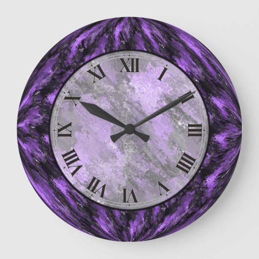 Horloge murale Améthyste violet Faux Marbre (Recto)