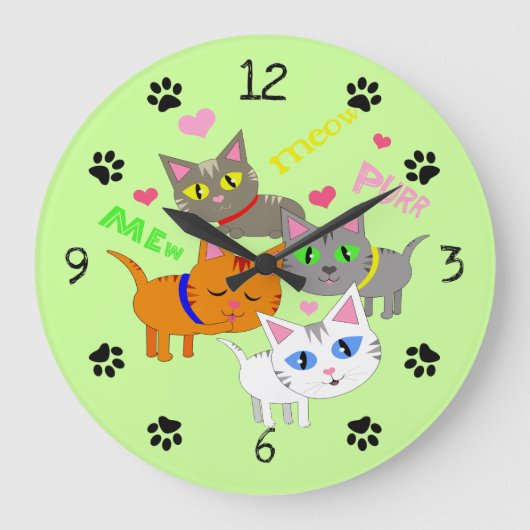 Horloge murale Amoureux des chats (Recto)