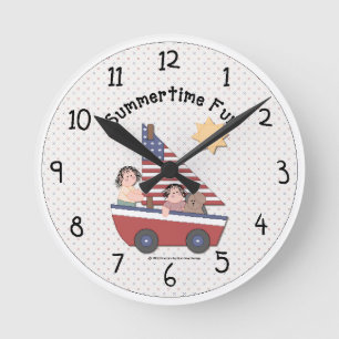 Horloge murale amusante d'été à la campagne