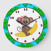 Horloge murale amusante du singe du dessin (Recto)