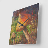 Horloge murale Ann Hayes Peinture Champignons (Angle)