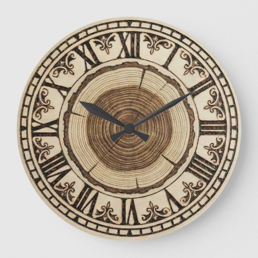 Horloge murale anneaux d'arbre (Recto)