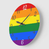 Horloge murale arc-en-ciel Drapeau de la fierté (Angle)