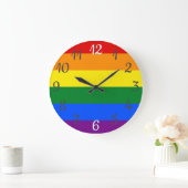 Horloge murale arc-en-ciel Drapeau de la fierté (Maison)