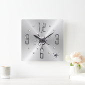 horloge murale argent (Maison)