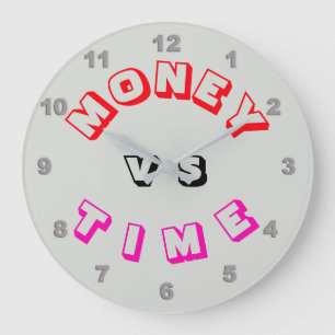 Horloge murale argent contre "temps"