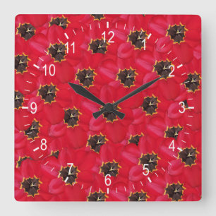 Horloge murale arrière - plan Tulips